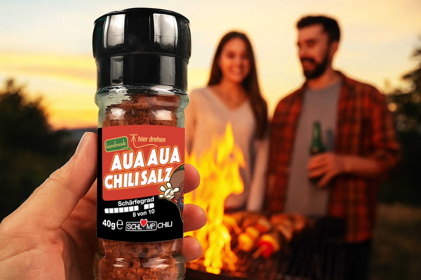 AUAAUA® scharfe Chilisalz Gewürzmühle
