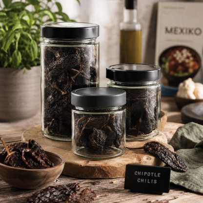 Chipotle - Geräucherte Jalapeño Chili im Glas oder Aromaschutzbeutel