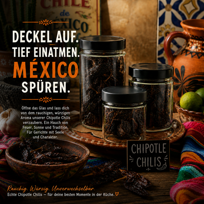 Chipotle - Geräucherte Jalapeño Chili im Glas oder Aromaschutzbeutel