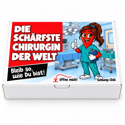 Die schärfste Chirurgin der Welt – Geschenkschachtel frontal