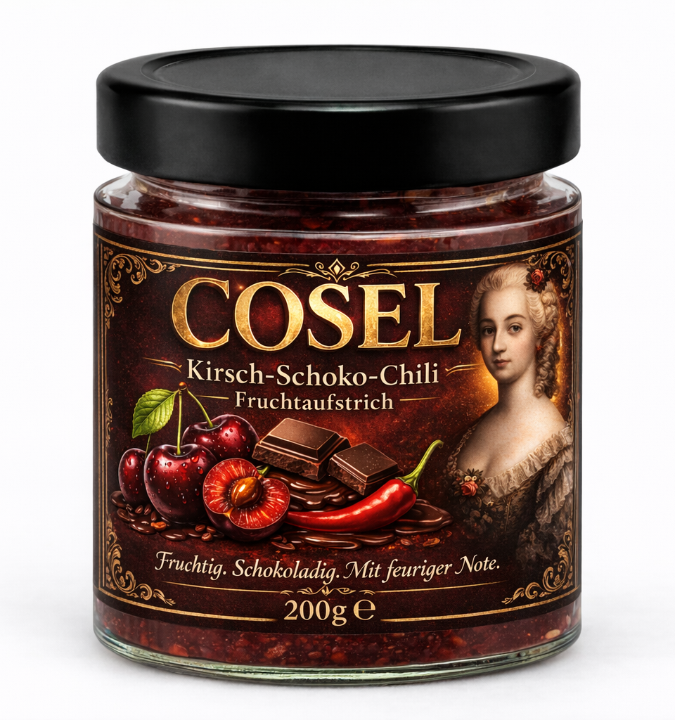 COSEL Kirsch Schoko Chili Fruchtaufstrich