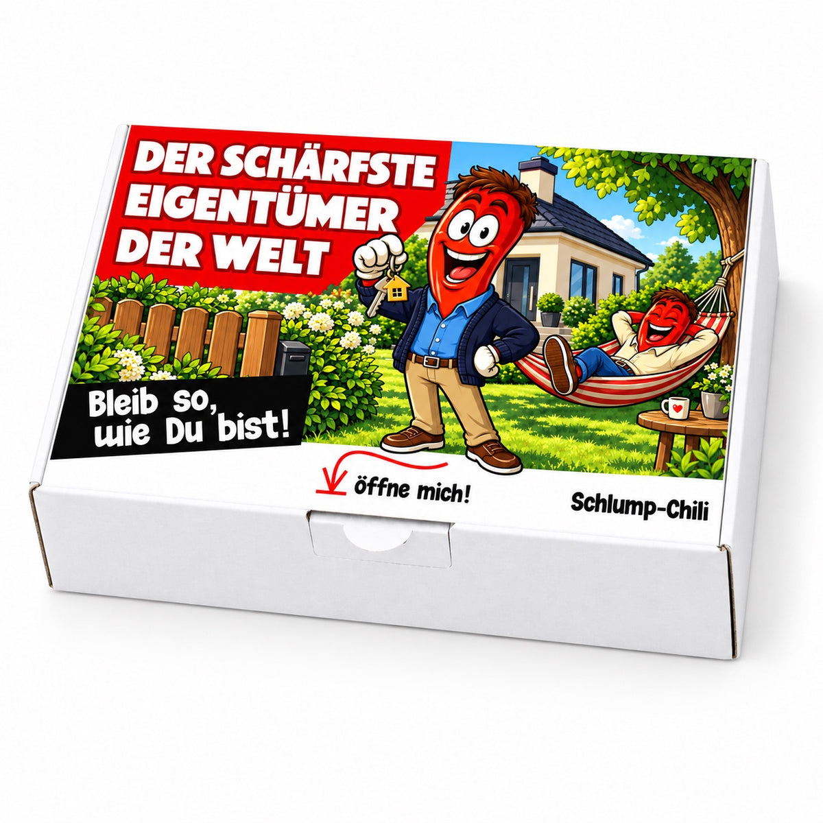 Der schärfste Eigentümer der Welt – Geschenkbox Schrägansicht