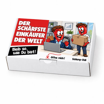 Der schärfste Einkäufer der Welt – Geschenkschachtel schräg
