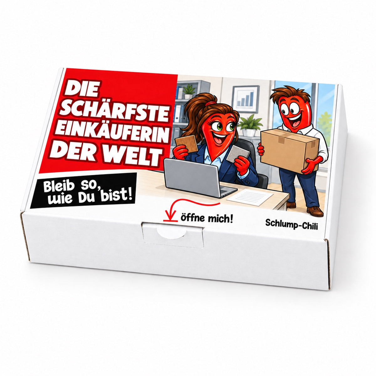 Die schärfste Einkäuferin der Welt – Geschenkschachtel schräg