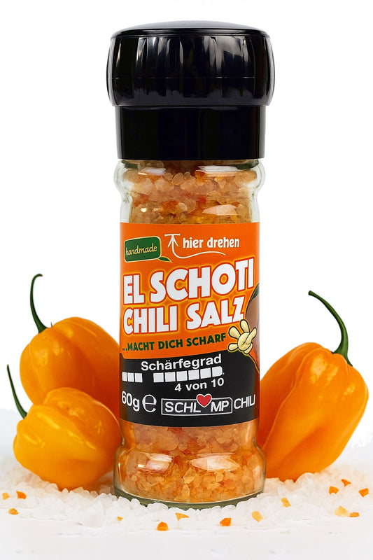 EL SCHOTI Habanero-Chilisalz Gewürzmühle