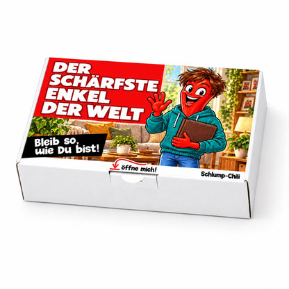 Der schärfste Enkel der Welt – weiße Geschenkbox, Schrägansicht