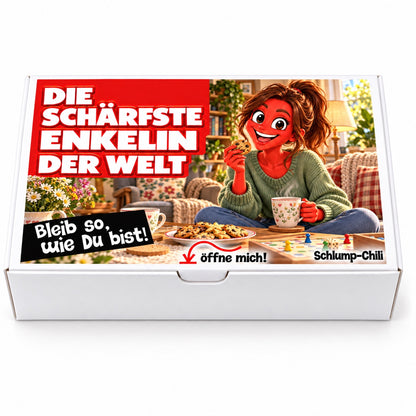 Die schärfste Enkelin der Welt – Geschenkbox Vorderansicht