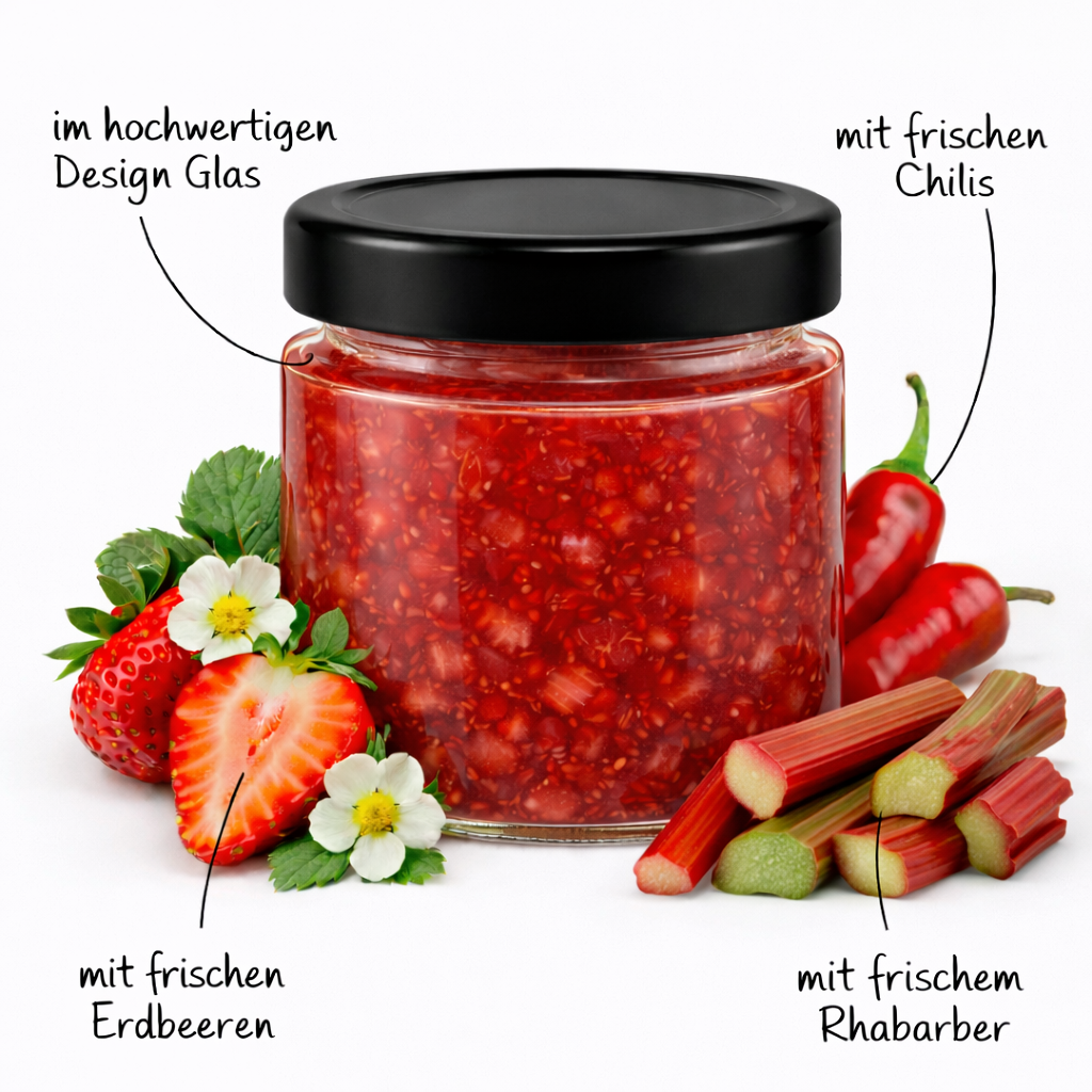 BARBARA Erdbeer Rhabarber Chili Fruchtaufstrich