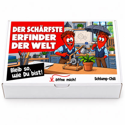 Der schärfste Erfinder der Welt – Geschenkbox Vorderansicht