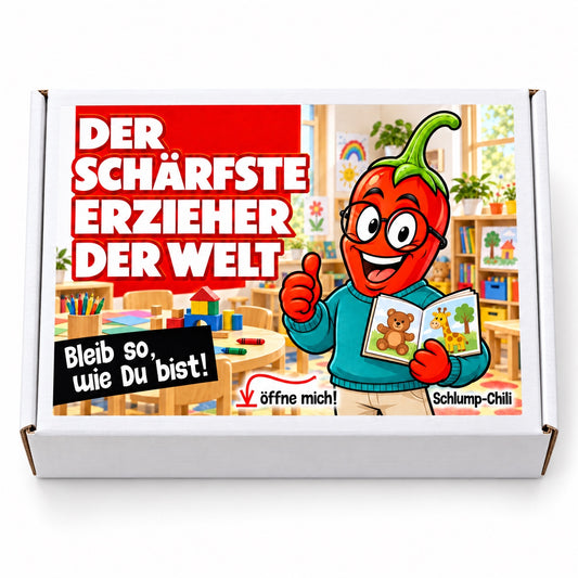 Der schärfste Erzieher der Welt – weiße Geschenkbox, Vorderansicht