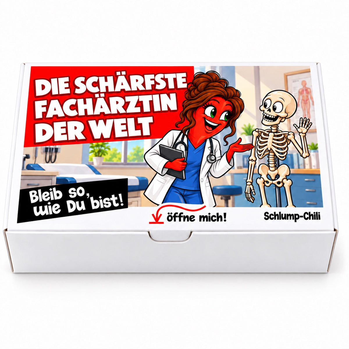 Die schärfste Fachärztin der Welt – Geschenkbox Vorderansicht