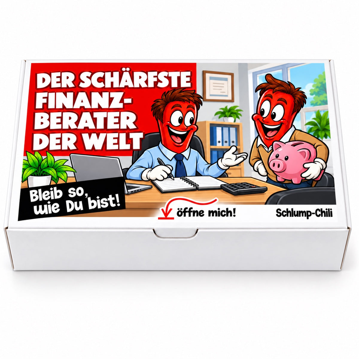 Der schärfste Finanzberater der Welt – Geschenkbox Vorderansicht