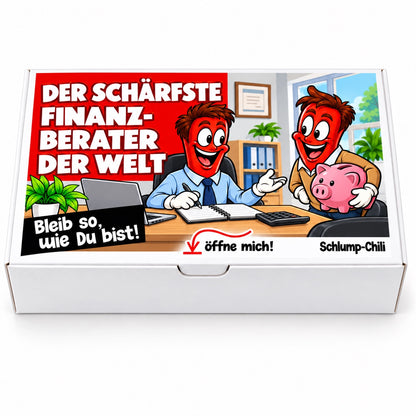 Der schärfste Finanzberater der Welt – Geschenkbox Vorderansicht
