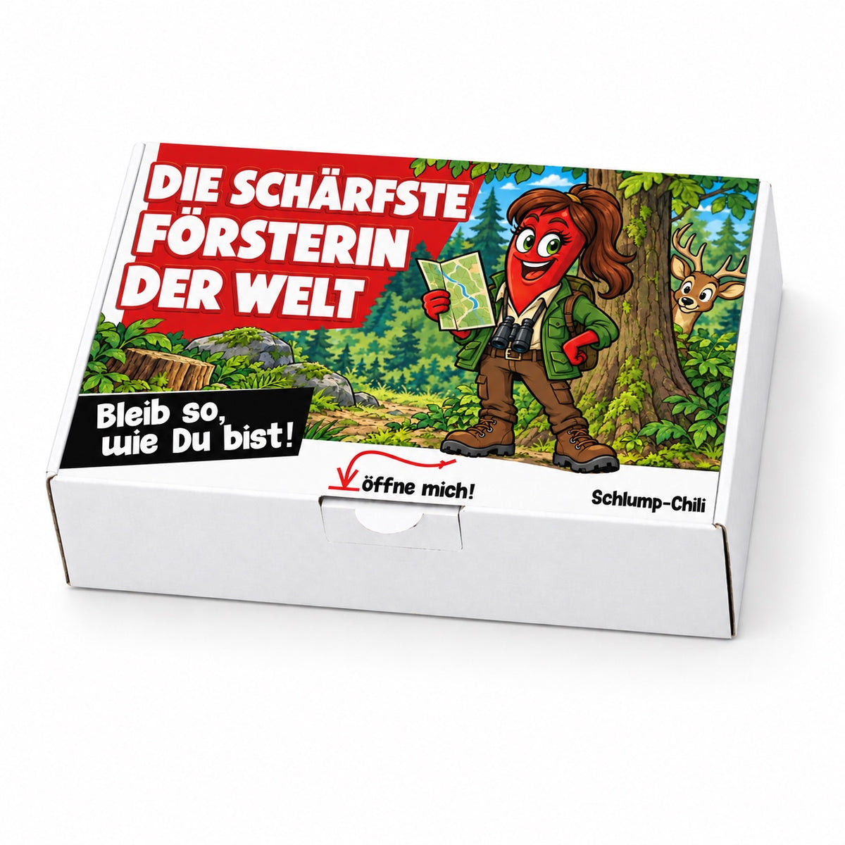 Die schärfste Försterin der Welt – Geschenkbox Schrägansicht