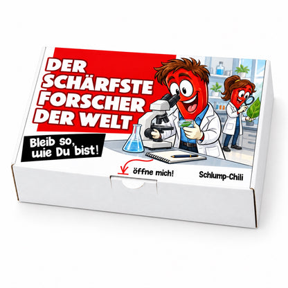 Der schärfste Forscher der Welt – Geschenkschachtel schräg