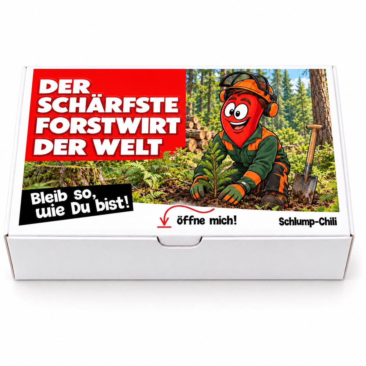 Der schärfste Forstwirt der Welt – Geschenkbox Vorderansicht