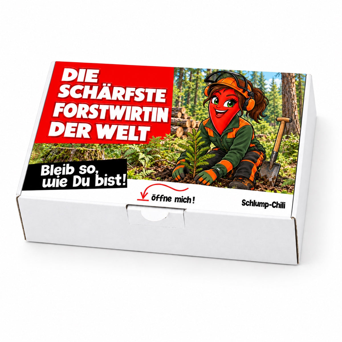 Die schärfste Forstwirtin der Welt – Geschenkbox Schrägansicht