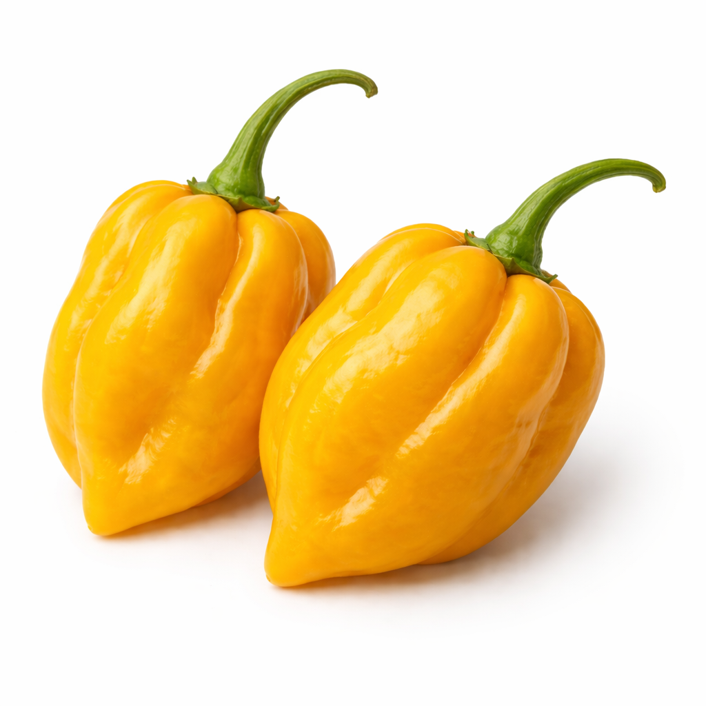 Frische Habanero Chilis (sehr scharf, gelb rot)