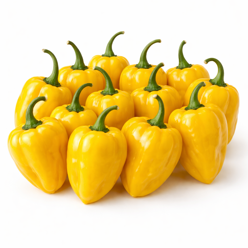 Frische Habanero Chilis (sehr scharf, gelb rot)