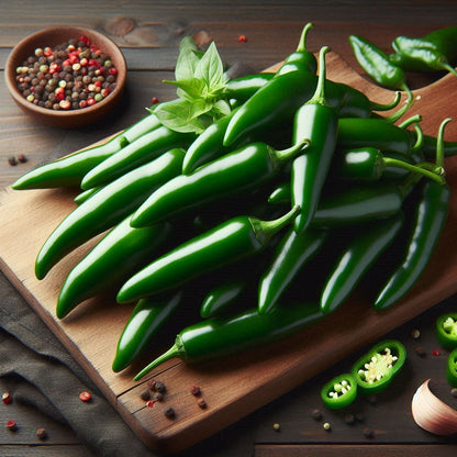 frische grüne Jalapeño Chilischoten