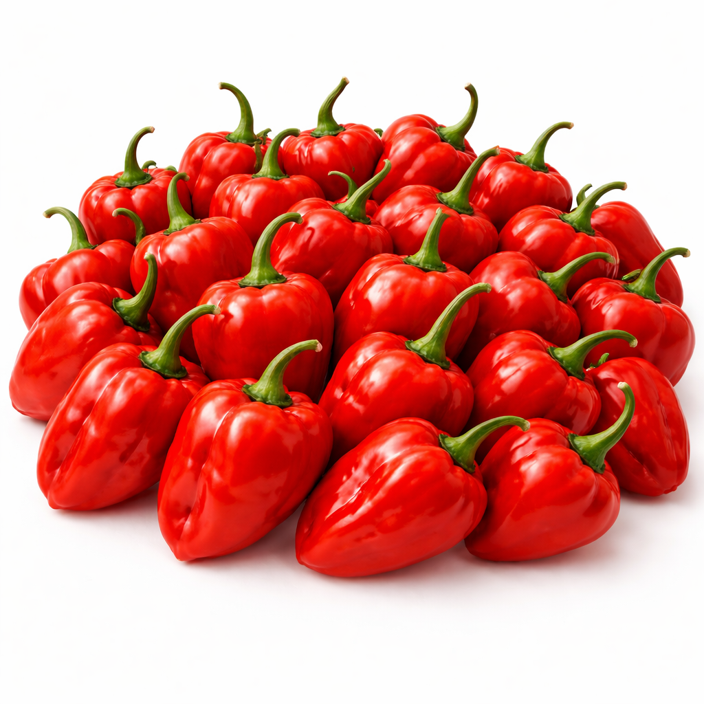 Frische Habanero Chilis (sehr scharf, gelb rot)