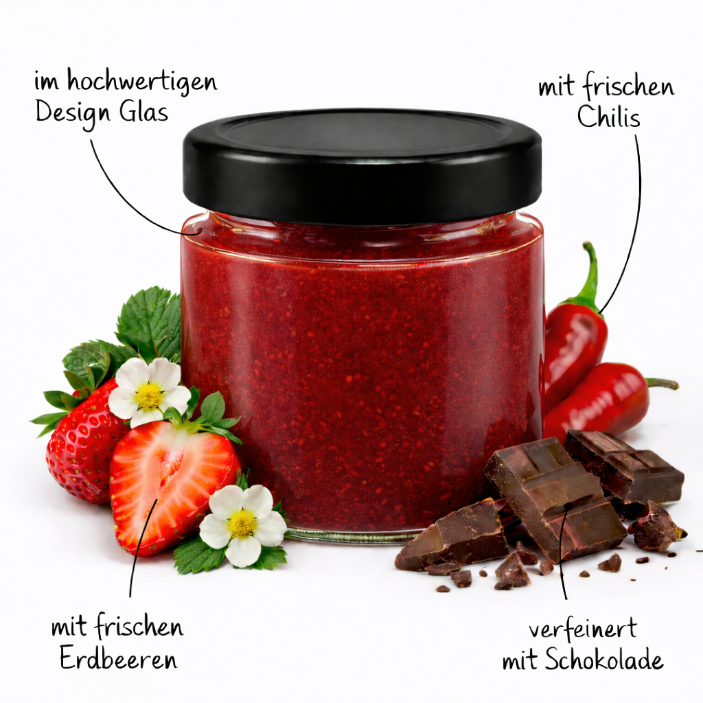 GRETEL Erdbeer Schoko Chili Fruchtaufstrich