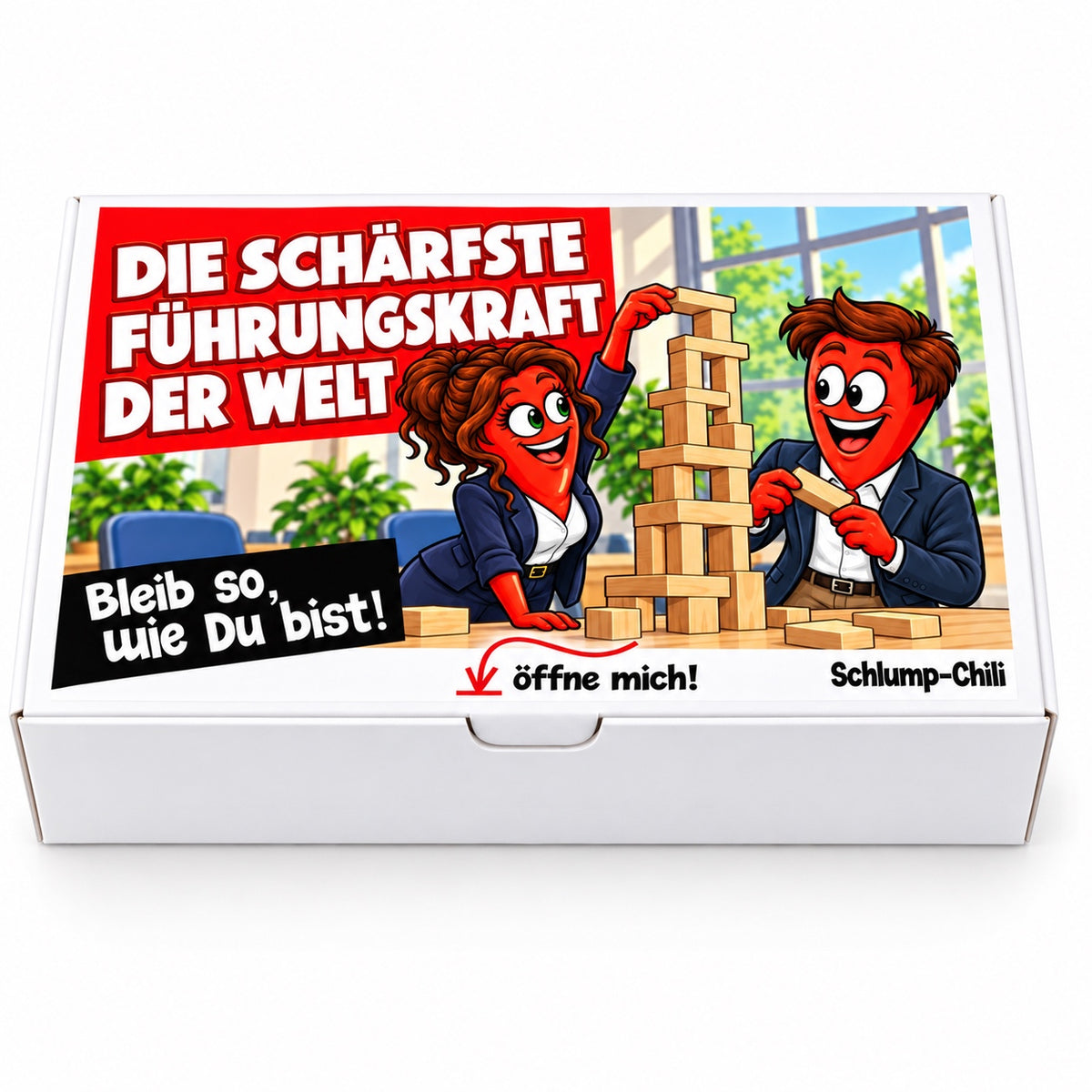 Die schärfste Führungskraft der Welt – Geschenkbox Vorderansicht