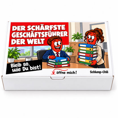 Der schärfste Geschäftsführer der Welt – Geschenkbox Vorderansicht