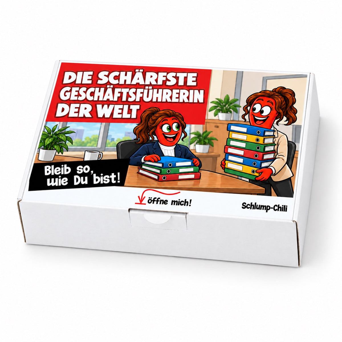 Die schärfste Geschäftsführerin der Welt – Geschenkbox Schrägansicht