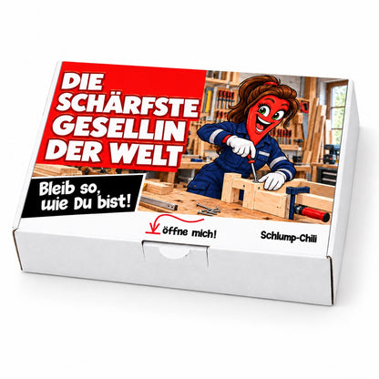 Die schärfste Gesellin der Welt – Geschenkbox Schrägansicht