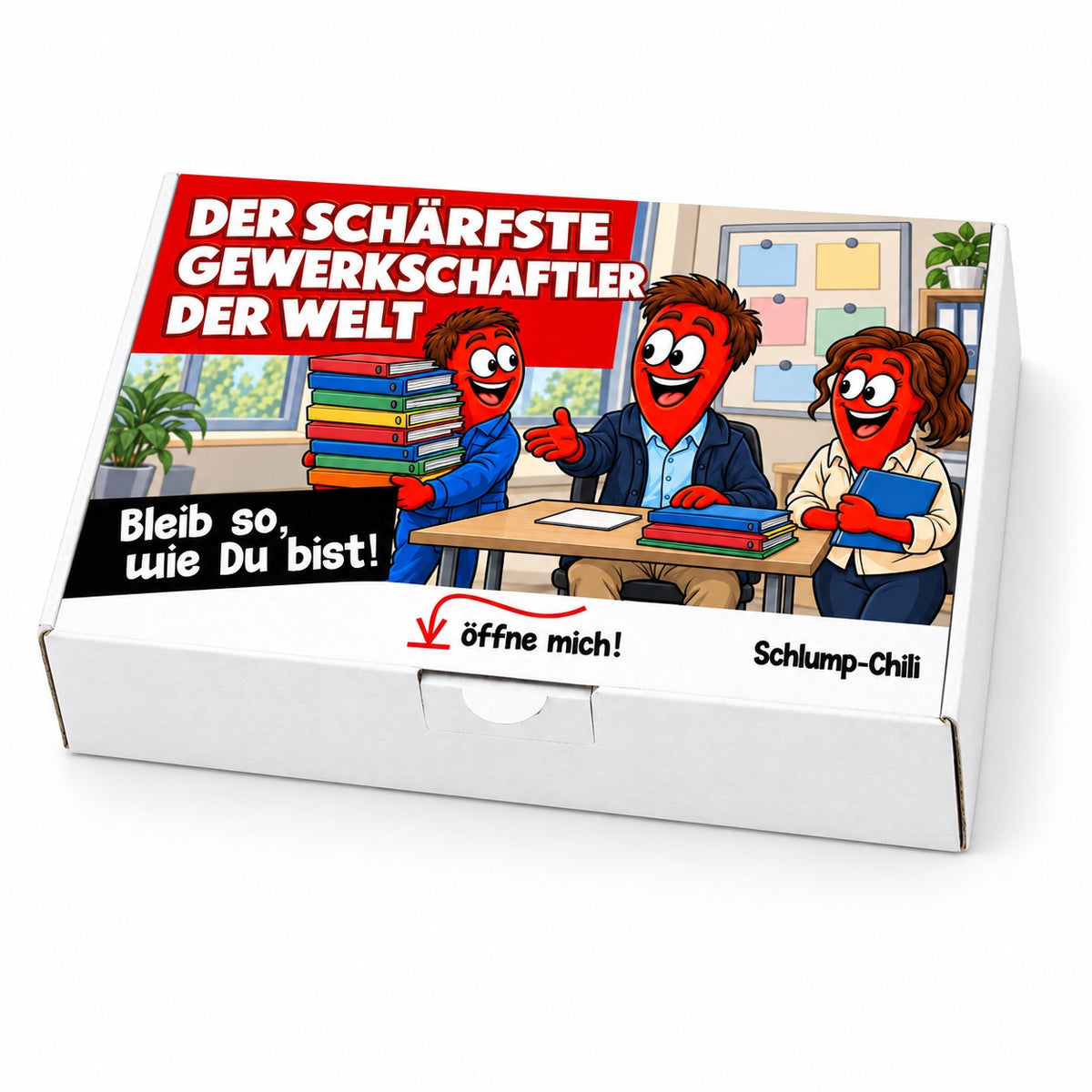 Der schärfste Gewerkschaftler der Welt – Geschenkbox Schrägansicht