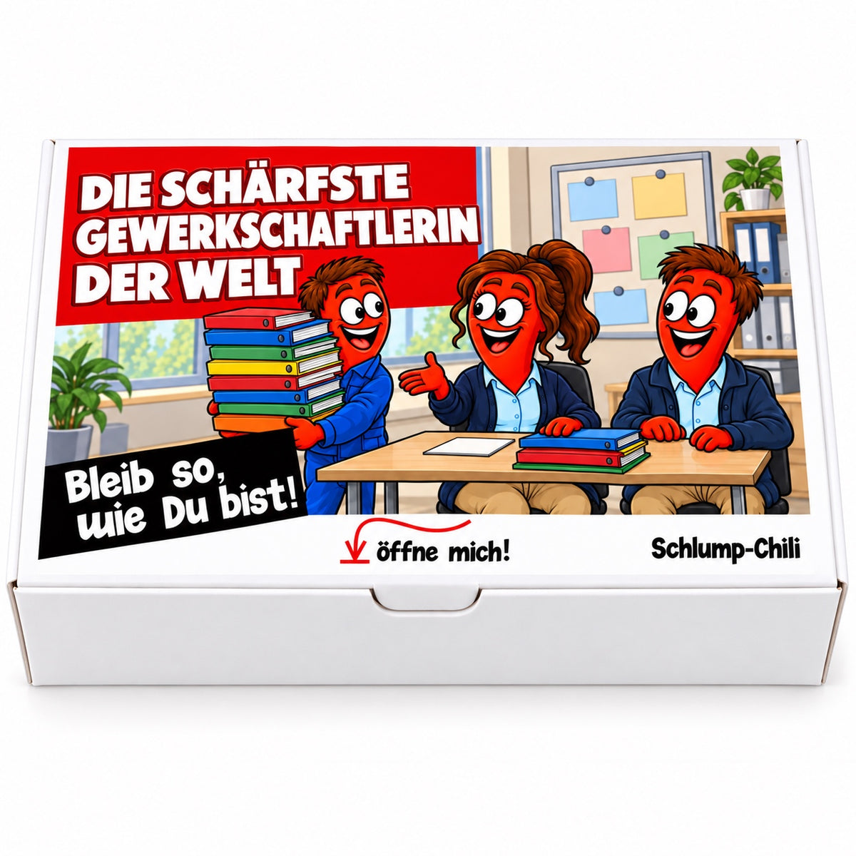 Die schärfste Gewerkschaftlerin der Welt – Geschenkbox Vorderansicht