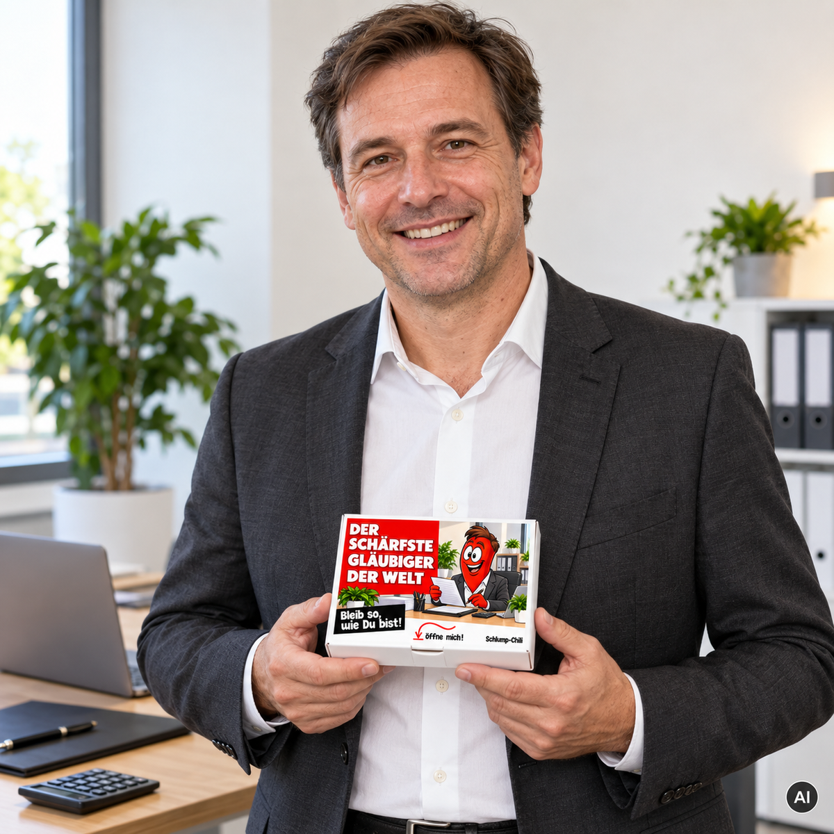 Der schärfste Gläubiger der Welt – Geschenkidee (AI)