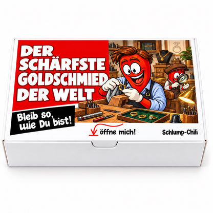 Der schärfste Goldschmied der Welt – Geschenkschachtel frontal