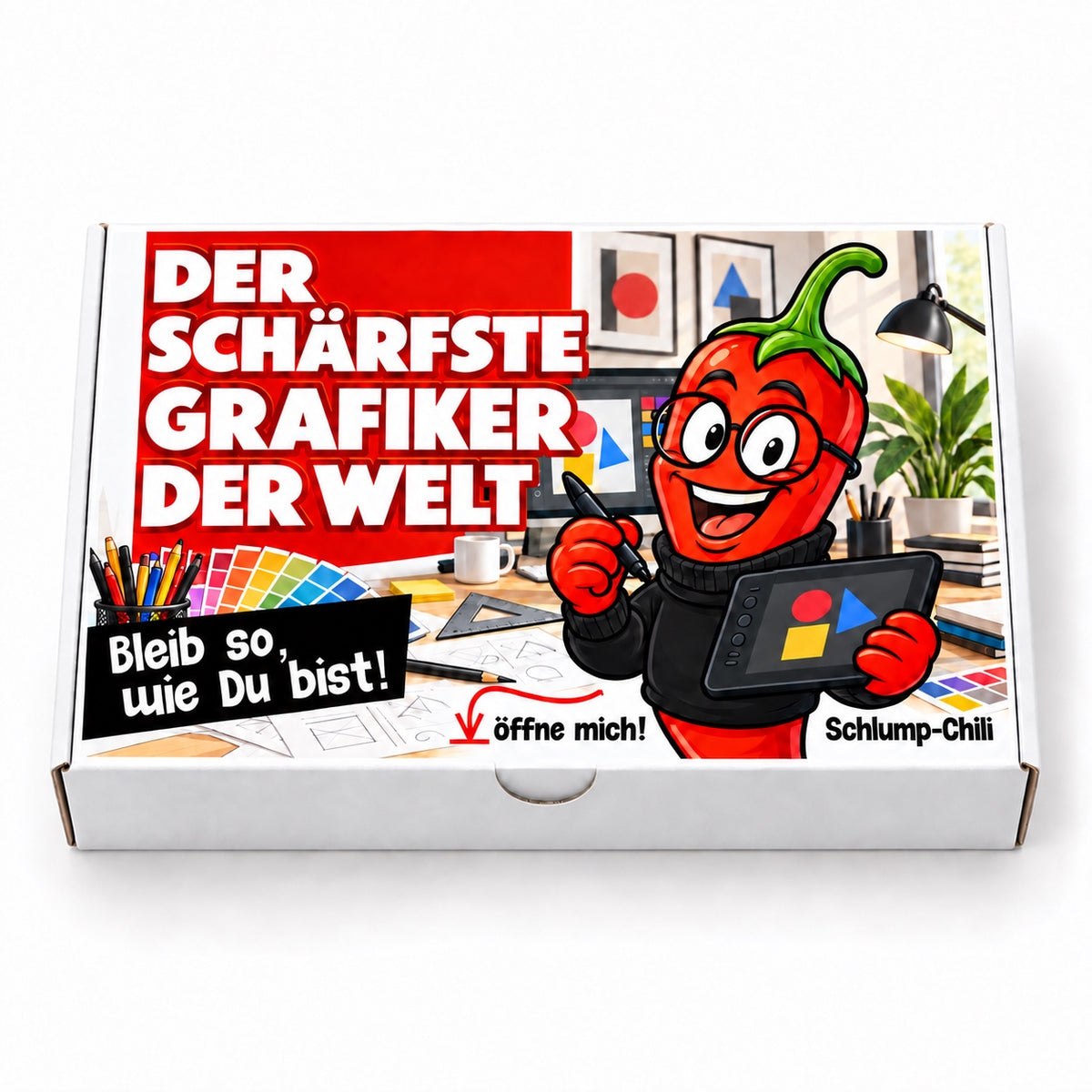 Der schärfste Grafiker der Welt – Geschenkbox Vorderansicht
