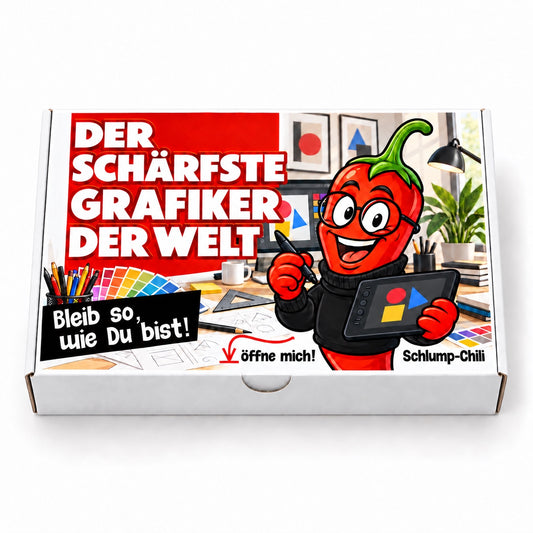 Der schärfste Grafiker der Welt – Geschenkbox Vorderansicht