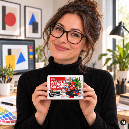 Die schärfste Grafikerin der Welt – Geschenkidee (AI)