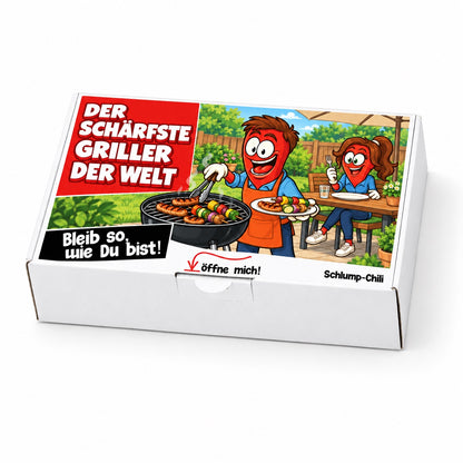 Der schärfste Griller der Welt – Geschenkschachtel schräg