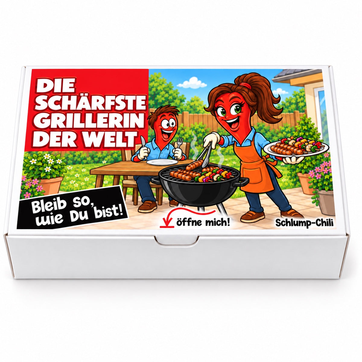 Die schärfste Grillerin der Welt – Geschenkschachtel frontal