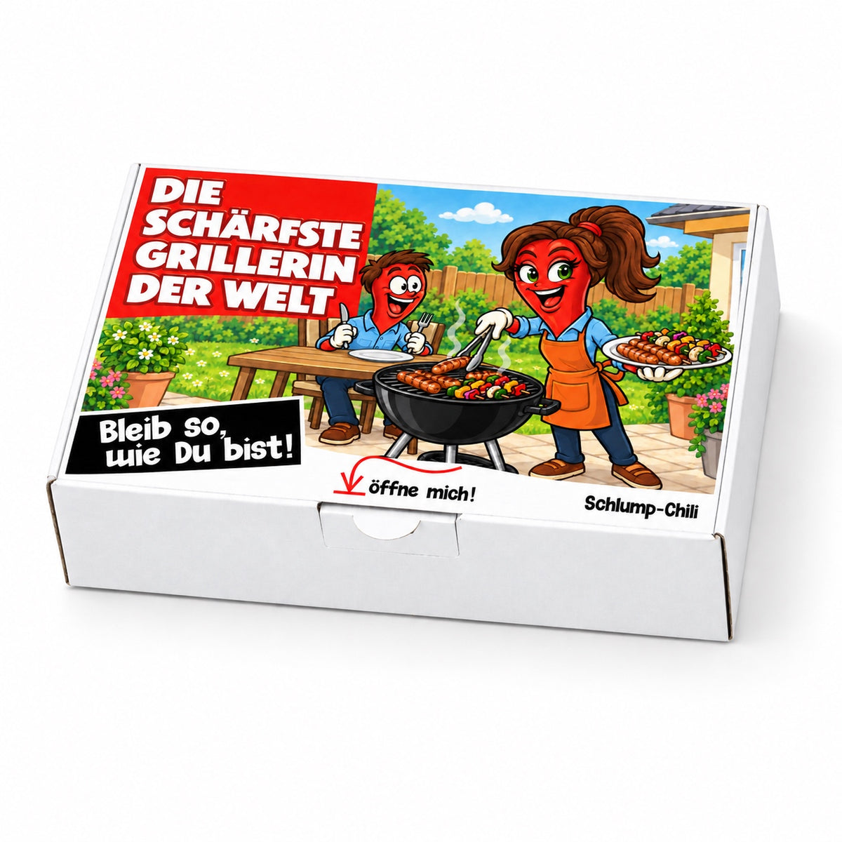Die schärfste Grillerin der Welt – Geschenkschachtel schräg
