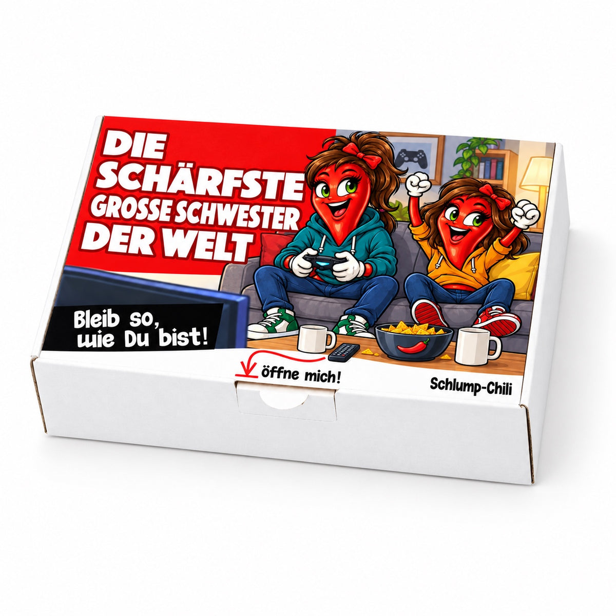 Die schärfste große Schwester der Welt – Geschenkschachtel schräg