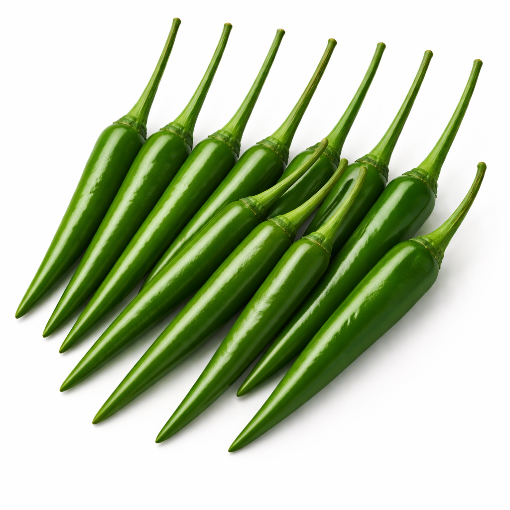 Frische Birds Eye Chilis rot, grün (Piri Piri)