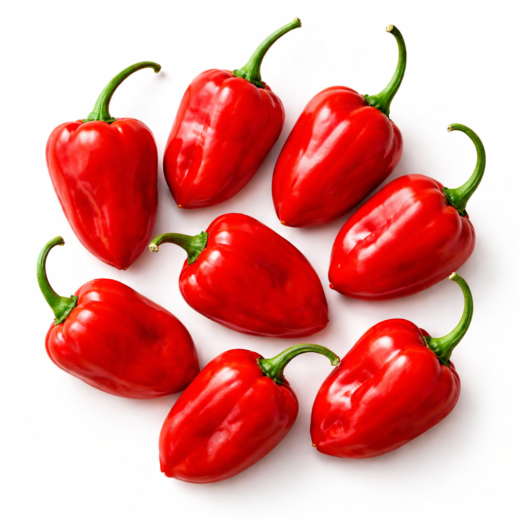 Frische Habanero Chilis (sehr scharf, gelb rot)