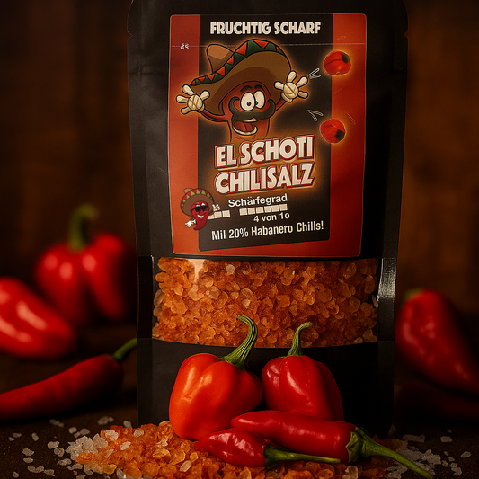 EL SCHOTI Habanero Chili Salz Nachfüllpack für Gewürzmühlen 80g