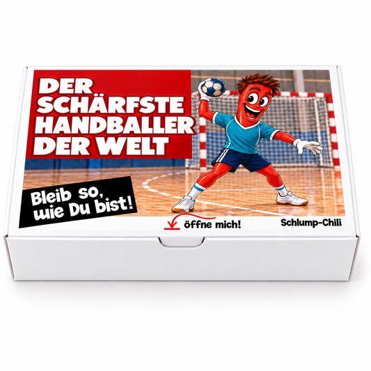 Der schärfste Handballer der Welt – Geschenkbox Vorderansicht