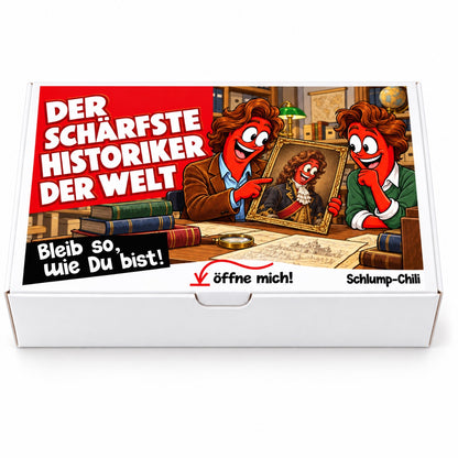Der schärfste Historiker der Welt – Geschenkbox Vorderansicht
