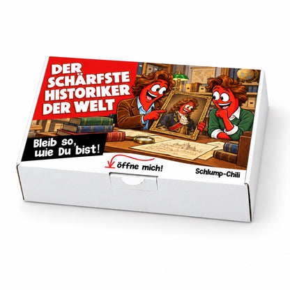 Der schärfste Historiker der Welt – Geschenkbox Schrägansicht