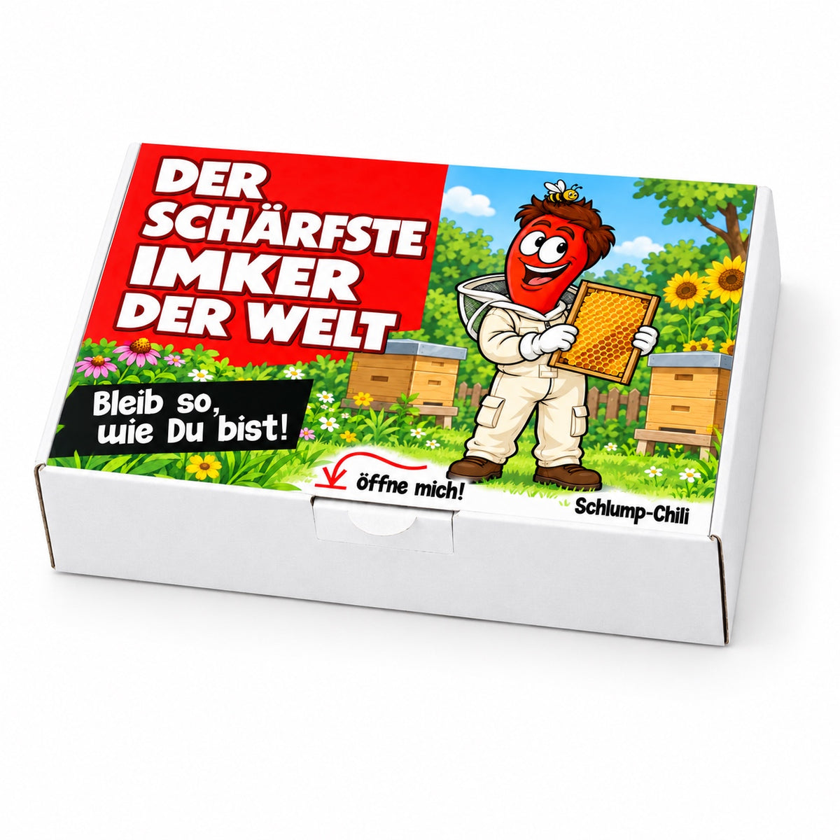 Der schärfste Imker der Welt – Geschenkschachtel schräg