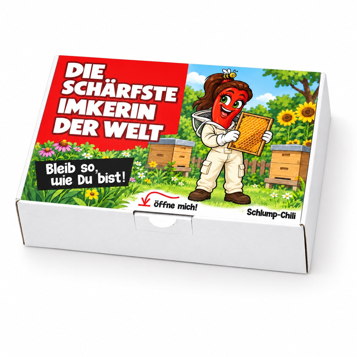 Die schärfste Imkerin der Welt – Geschenkschachtel schräg