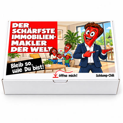 Der schärfste Immobilienmakler der Welt – Geschenkbox Vorderansicht